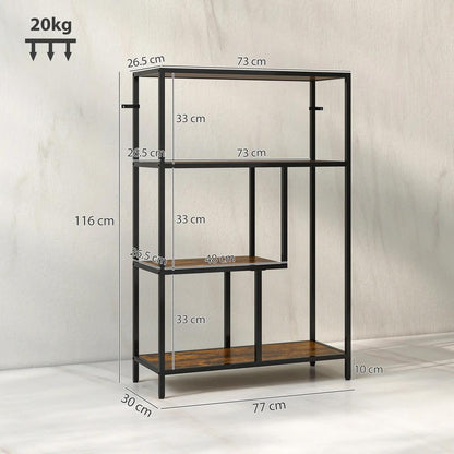 HOMCOM 4-Tier Bookshelf with Open Shelves Additional View 14