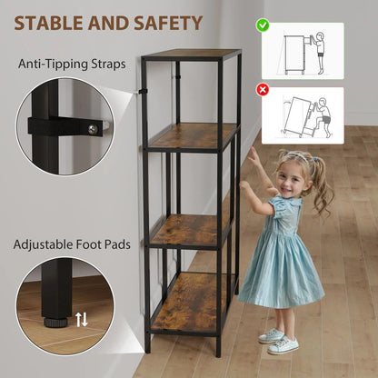 HOMCOM 4-Tier Bookshelf with Open Shelves Additional View 16