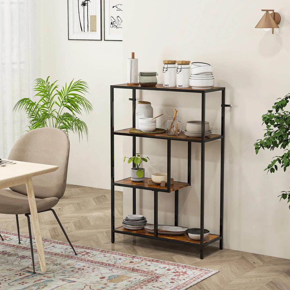 HOMCOM 4-Tier Bookshelf with Open Shelves Additional View 17