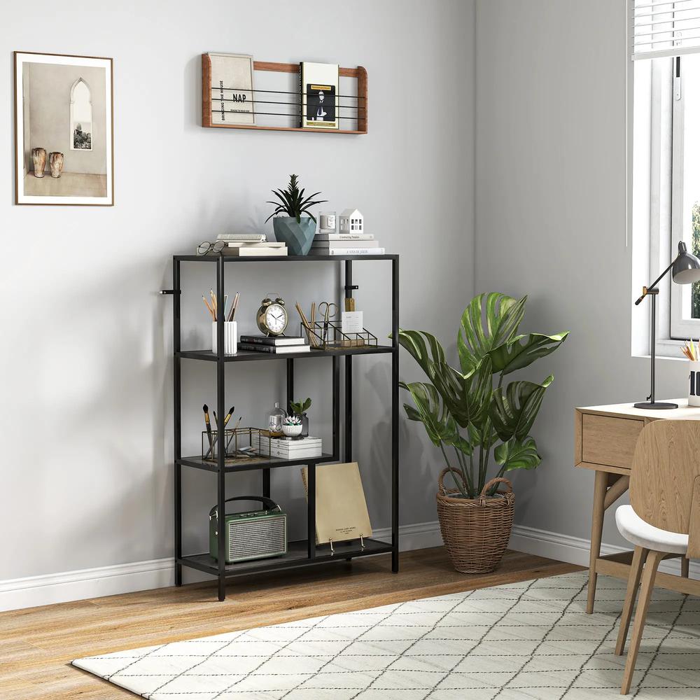 HOMCOM 4-Tier Bookshelf with Open Shelves Additional View 2