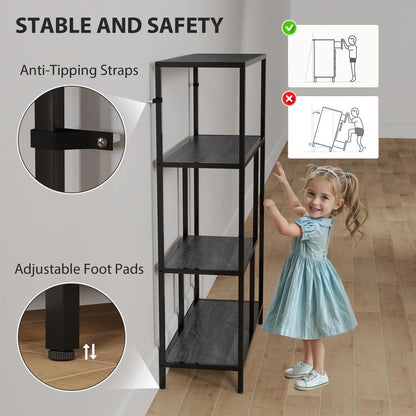 HOMCOM 4-Tier Bookshelf with Open Shelves Additional View 5