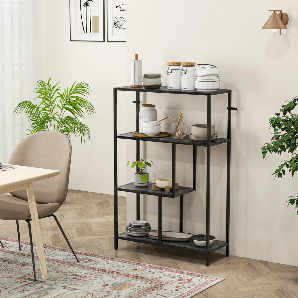 HOMCOM 4-Tier Bookshelf with Open Shelves Additional View 6