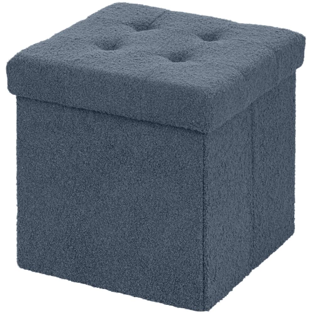 HOMCOM Foldable Sherpa Fleece Storage Ottoman Additional View 11