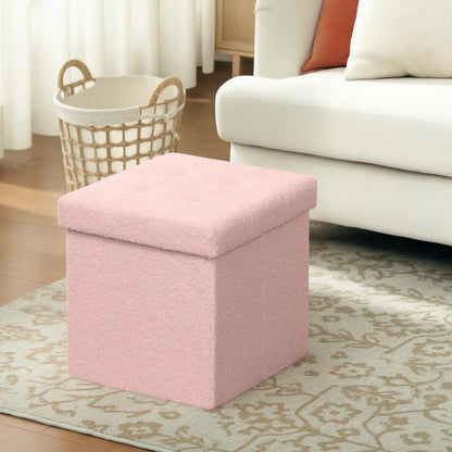 HOMCOM Foldable Sherpa Fleece Storage Ottoman Additional View 13