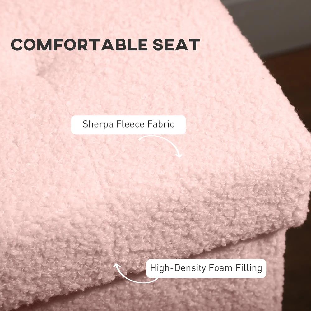 HOMCOM Foldable Sherpa Fleece Storage Ottoman Additional View 16