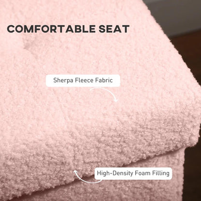 HOMCOM Foldable Sherpa Fleece Storage Ottoman Additional View 16