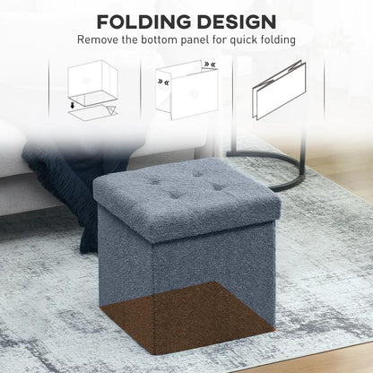 HOMCOM Foldable Sherpa Fleece Storage Ottoman Additional View 6