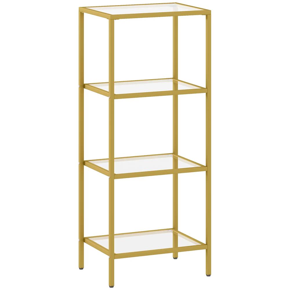 HOMCOM 4-Tier Shelving Unit, Glass Shelf, Vertical Storage Shelf for Living Room, Home Office, Bedroom, Bathroom Additional View 12