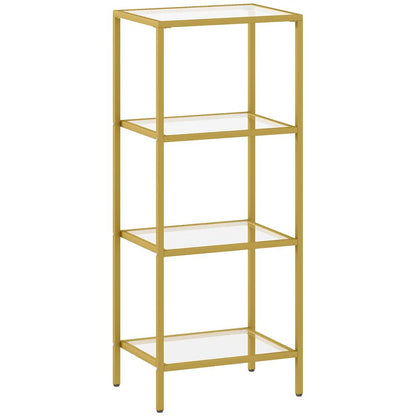 HOMCOM 4-Tier Shelving Unit, Glass Shelf, Vertical Storage Shelf for Living Room, Home Office, Bedroom, Bathroom Additional View 12