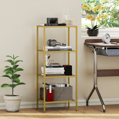 HOMCOM 4-Tier Shelving Unit, Glass Shelf, Vertical Storage Shelf for Living Room, Home Office, Bedroom, Bathroom Additional View 18