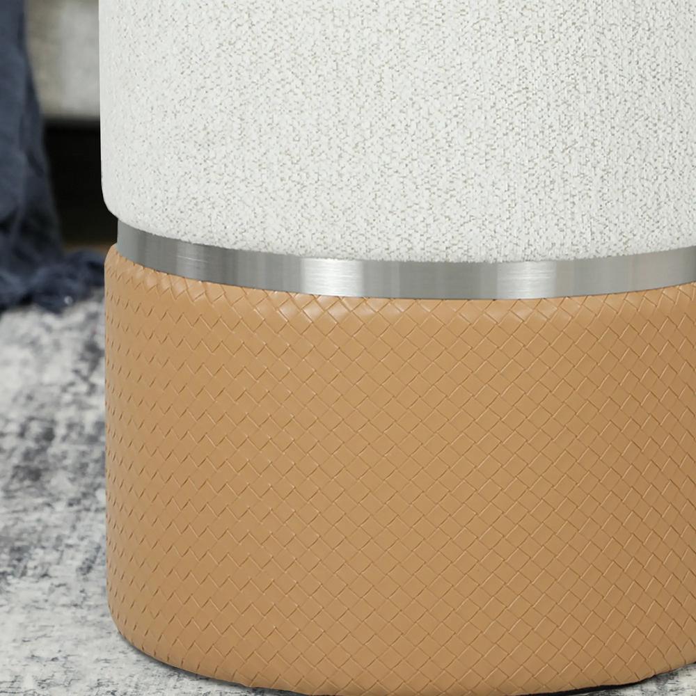 HOMCOM Nesting Round Ottoman with Storage Set of 2 Additional View 8