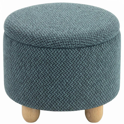 HOMCOM Storage Sitting Bench with Lid, Round Storage Ottoman with Rubberwood Legs Additional View 16