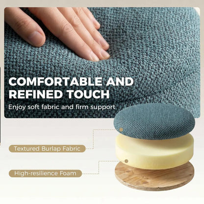 HOMCOM Storage Sitting Bench with Lid, Round Storage Ottoman with Rubberwood Legs Additional View 21
