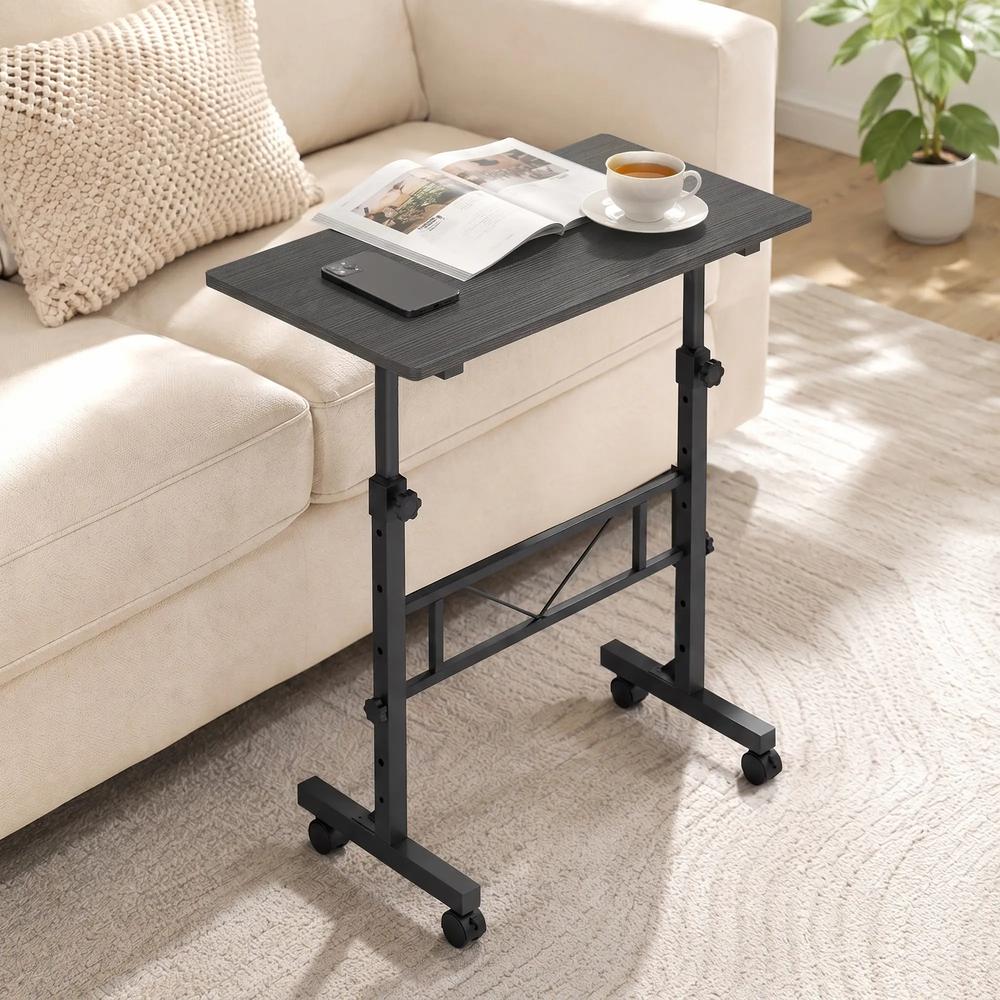 HOMCOM Overbed Table Adjustable Height Sofa Side Table with Wheels 80 x 40 cm Additional View 13