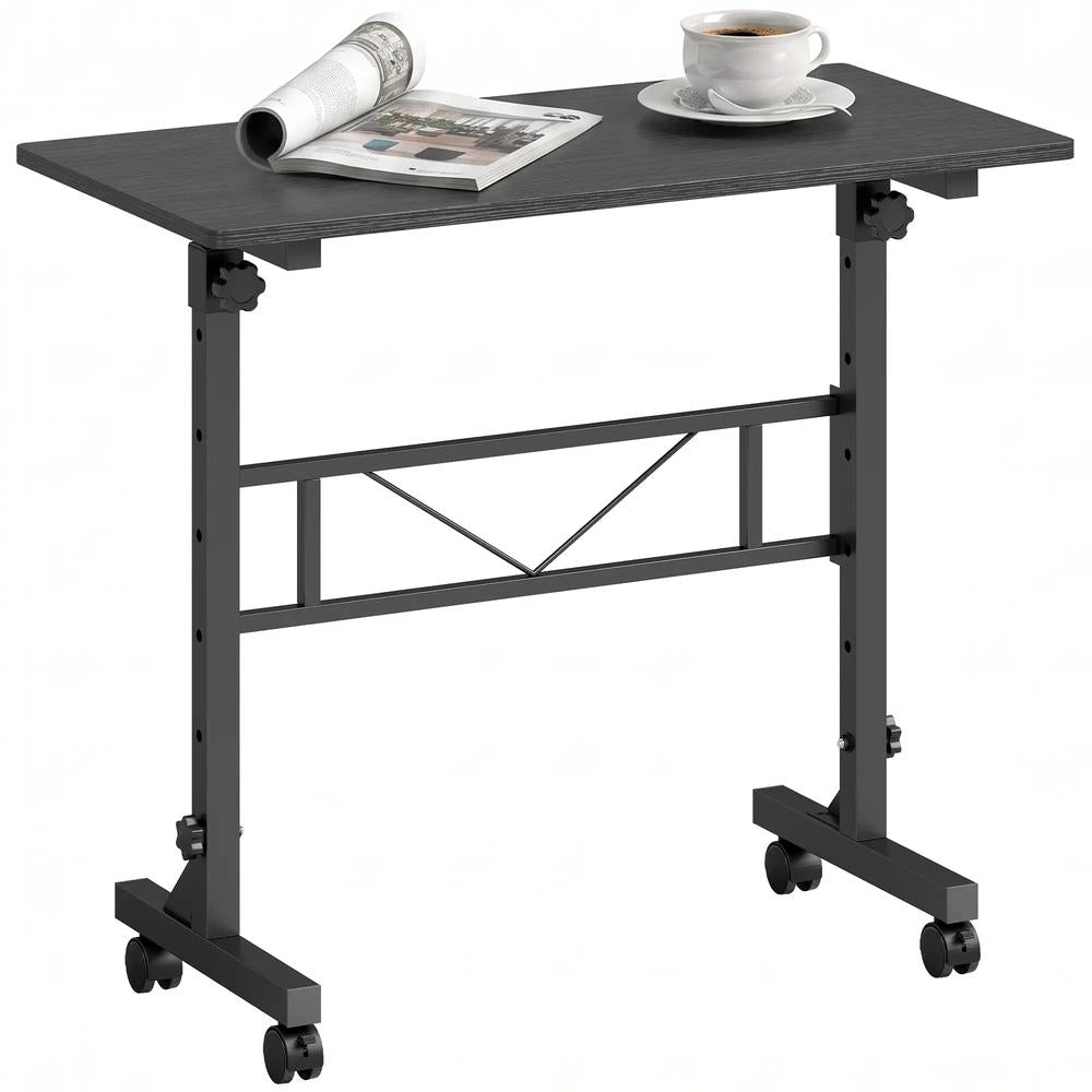 HOMCOM Overbed Table Adjustable Height Sofa Side Table with Wheels 80 x 40 cm Additional View 14