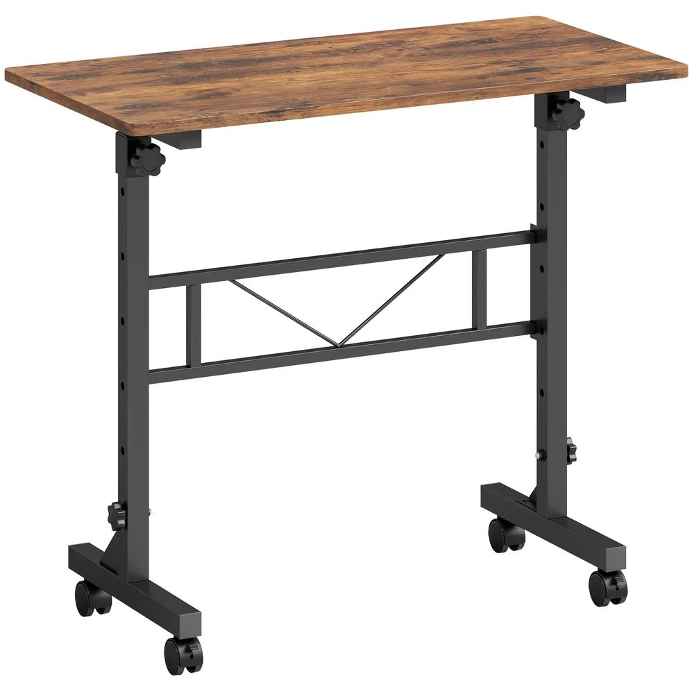 HOMCOM Overbed Table Adjustable Height Sofa Side Table with Wheels 80 x 40 cm Additional View 15