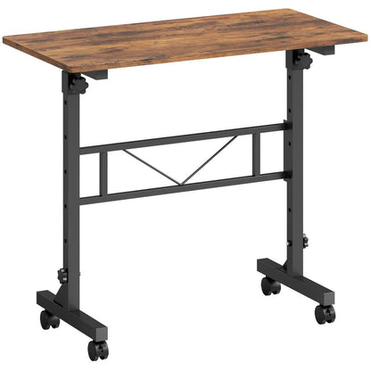 HOMCOM Overbed Table Adjustable Height Sofa Side Table with Wheels 80 x 40 cm Additional View 15