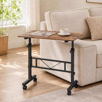 HOMCOM Overbed Table Adjustable Height Sofa Side Table with Wheels 80 x 40 cm Additional View 22