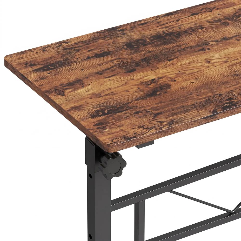 HOMCOM Overbed Table Adjustable Height Sofa Side Table with Wheels 80 x 40 cm Additional View 23