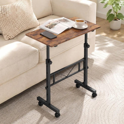 HOMCOM Overbed Table Adjustable Height Sofa Side Table with Wheels 80 x 40 cm Additional View 27