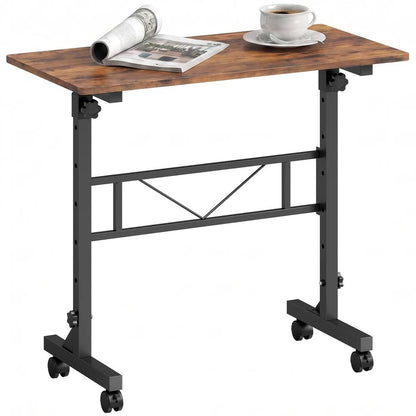 HOMCOM Overbed Table Adjustable Height Sofa Side Table with Wheels 80 x 40 cm Additional View 28