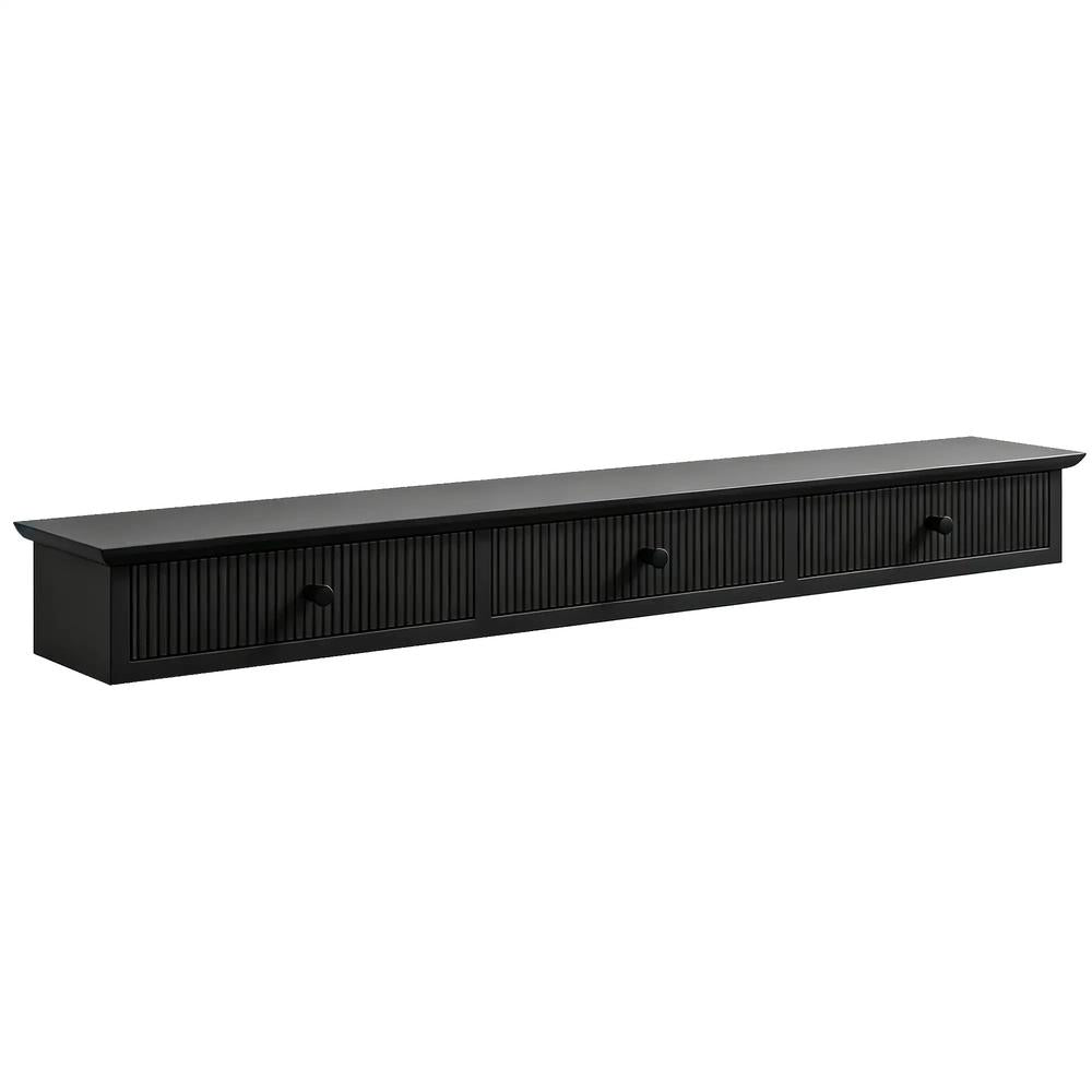 HOMCOM Shelf Wall-Mounted Storage Shelf Shelving Unit MDF 93 x 15 x 10 cm Entryway Kitchen Living Room Additional View 16