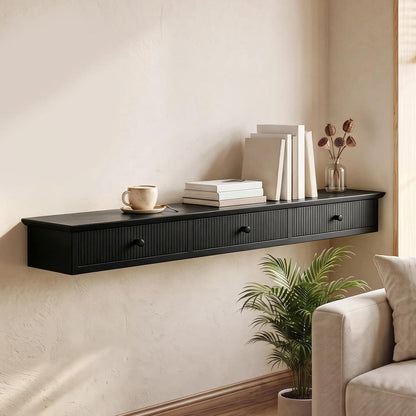 HOMCOM Shelf Wall-Mounted Storage Shelf Shelving Unit MDF 93 x 15 x 10 cm Entryway Kitchen Living Room Additional View 23
