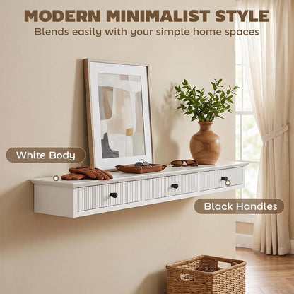 HOMCOM Shelf Wall-Mounted Storage Shelf Shelving Unit MDF 93 x 15 x 10 cm Entryway Kitchen Living Room Additional View 7