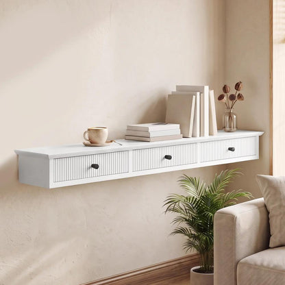 HOMCOM Shelf Wall-Mounted Storage Shelf Shelving Unit MDF 93 x 15 x 10 cm Entryway Kitchen Living Room Additional View 8