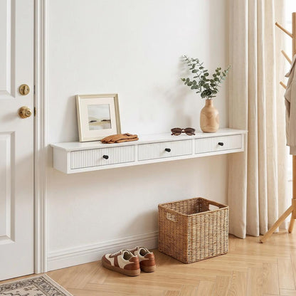 HOMCOM Shelf Wall-Mounted Storage Shelf Shelving Unit MDF 93 x 15 x 10 cm Entryway Kitchen Living Room Additional View 9