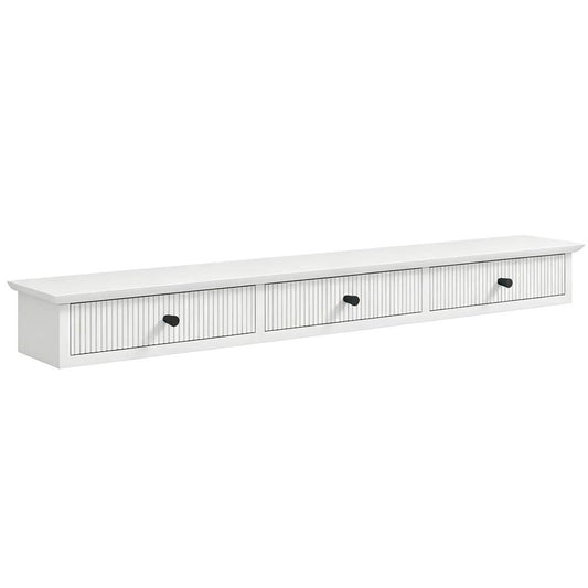 HOMCOM Shelf Wall-Mounted Storage Shelf Shelving Unit MDF 93 x 15 x 10 cm Entryway Kitchen Living Room