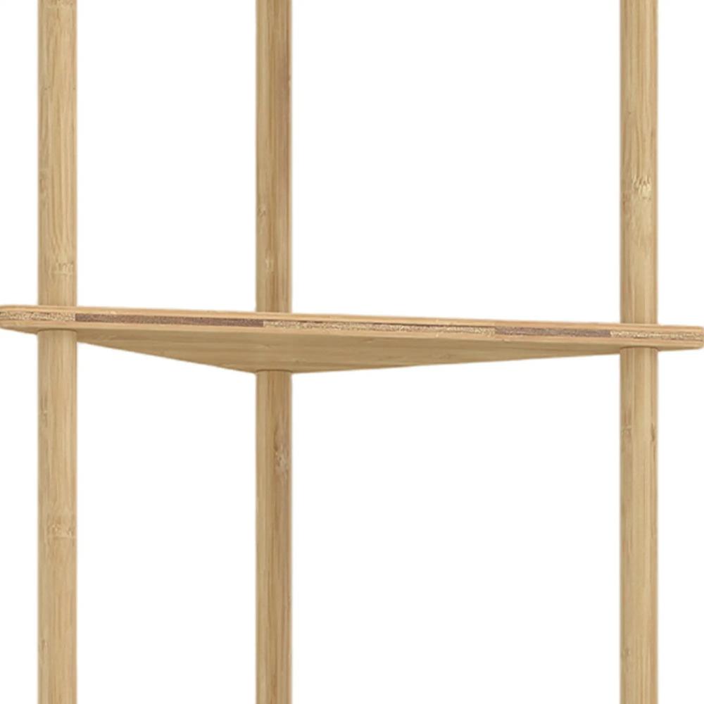 HOMCOM Bamboo Storage Shelf, 5-tier Corner Shelf, Freestanding Shelving Unit for Living Room, Home Office, Natural Wood Finish Additional View 13