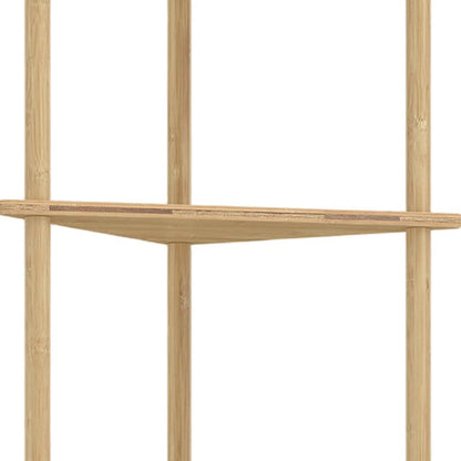 HOMCOM Bamboo Storage Shelf, 5-tier Corner Shelf, Freestanding Shelving Unit for Living Room, Home Office, Natural Wood Finish Additional View 13