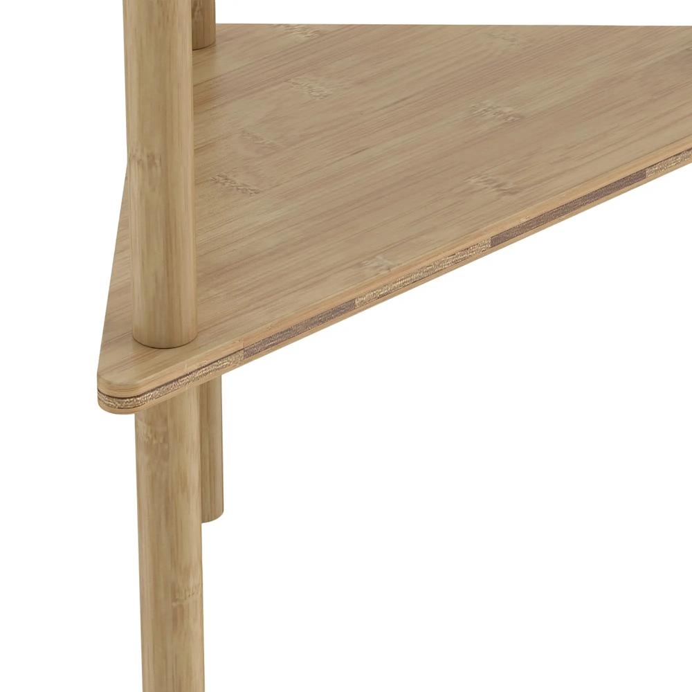 HOMCOM Bamboo Storage Shelf, 5-tier Corner Shelf, Freestanding Shelving Unit for Living Room, Home Office, Natural Wood Finish Additional View 10