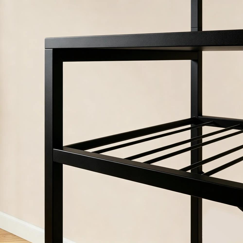 HOMCOM Freestanding Shelving Unit, Industrial Storage Shelf with 6 Hooks and Wine Rack for Living Room, Home Office Additional View 25