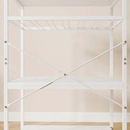HOMCOM Freestanding Shelving Unit, Industrial Storage Shelf with 6 Hooks and Wine Rack for Living Room, Home Office Additional View 10