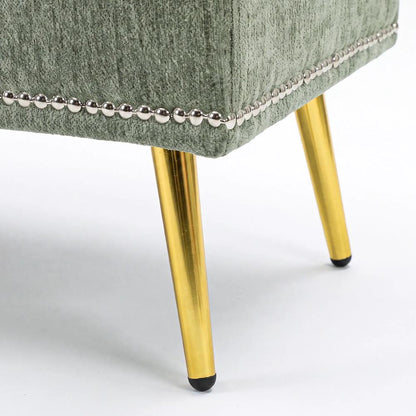 HOMCOM Storage Ottoman, Chenille Upholstered Ottoman Storage Box with Padded Seat, Metal Legs, 114 x 41 x 45 cm Additional View 26