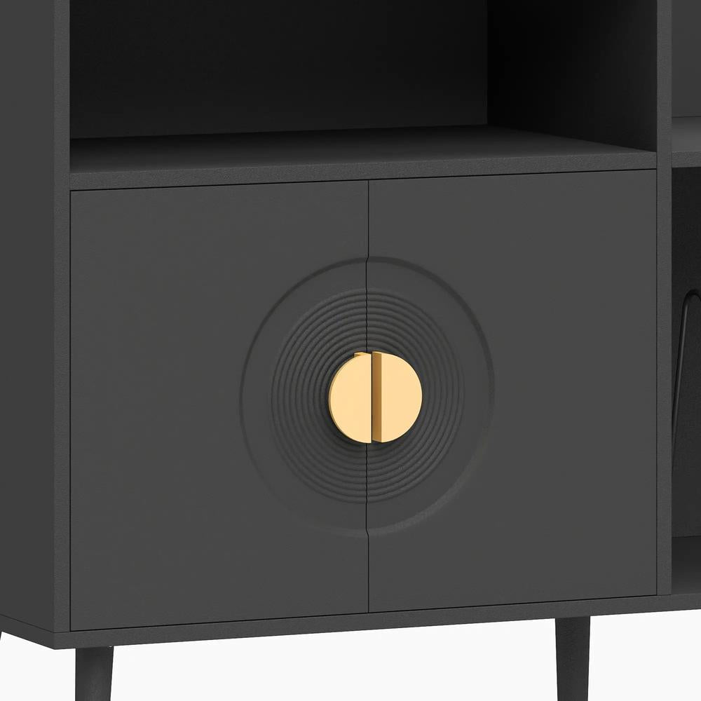 HOMCOM Record Player Stand, Vinyl Record Holder with Storage Holds Up to 300 Albums with Flip-Top Compartment Additional View 11