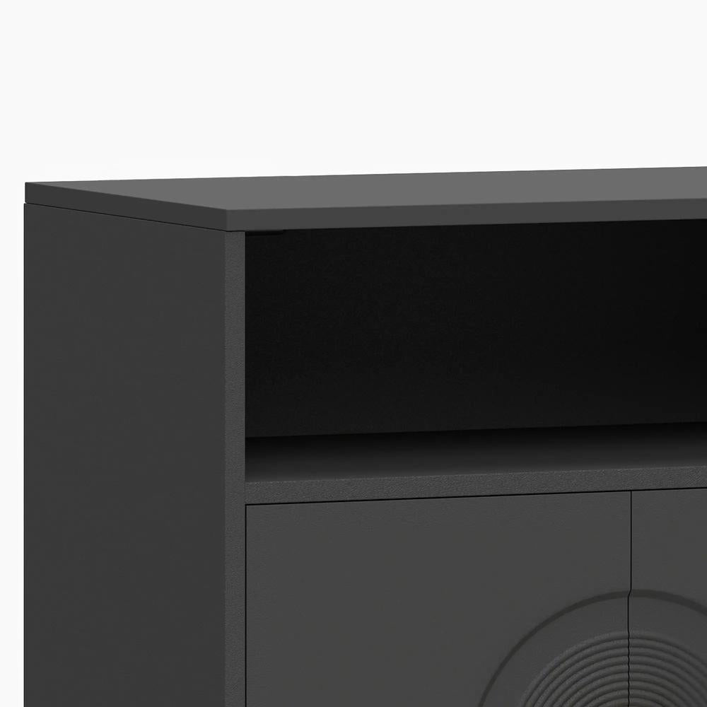 HOMCOM Record Player Stand, Vinyl Record Holder with Storage Holds Up to 300 Albums with Flip-Top Compartment Additional View 13
