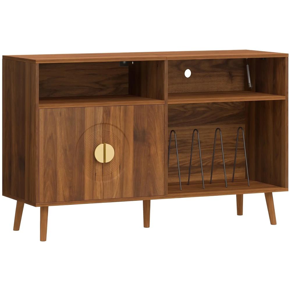 HOMCOM Record Player Stand, Vinyl Record Holder with Storage Holds Up to 300 Albums with Flip-Top Compartment Additional View 16
