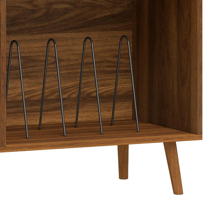 HOMCOM Record Player Stand, Vinyl Record Holder with Storage Holds Up to 300 Albums with Flip-Top Compartment Additional View 28