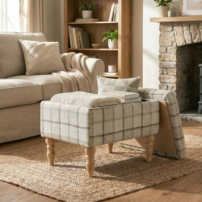 HOMCOM Linen Fabric Upholstered Footstool, Rectangular Storage Stool with Removable Top, Padded Seat and Hidden Space Additional View 13