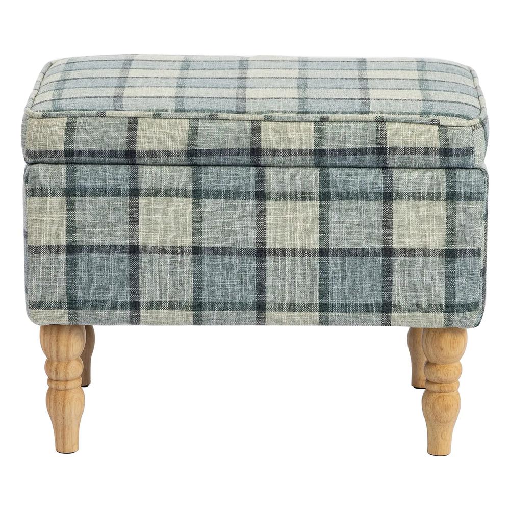 HOMCOM Linen Fabric Upholstered Footstool, Rectangular Storage Stool with Removable Top, Padded Seat and Hidden Space Additional View 15