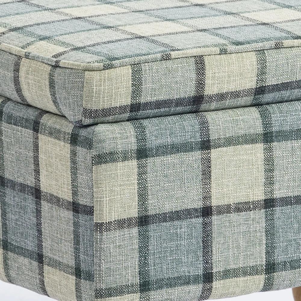HOMCOM Linen Fabric Upholstered Footstool, Rectangular Storage Stool with Removable Top, Padded Seat and Hidden Space Additional View 23