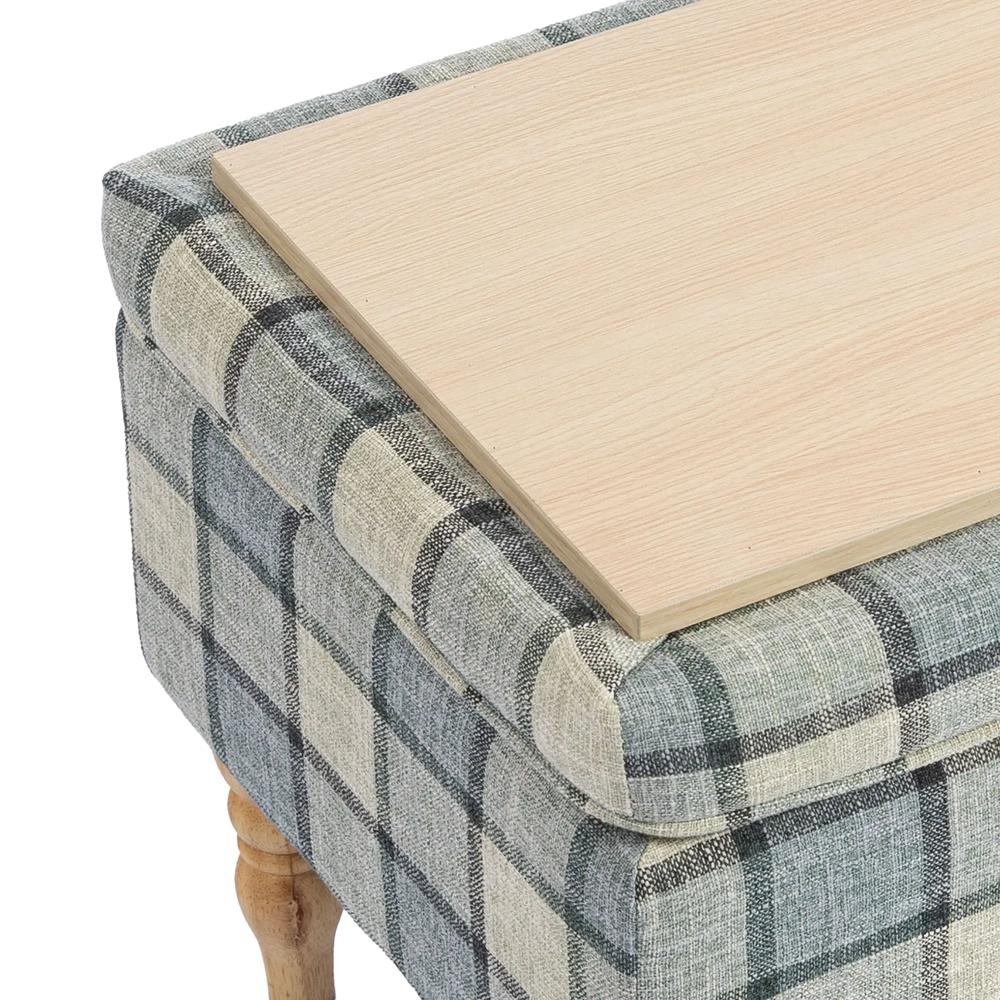 HOMCOM Linen Fabric Upholstered Footstool, Rectangular Storage Stool with Removable Top, Padded Seat and Hidden Space Additional View 25