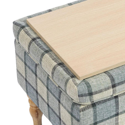 HOMCOM Linen Fabric Upholstered Footstool, Rectangular Storage Stool with Removable Top, Padded Seat and Hidden Space Additional View 25