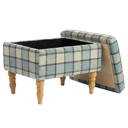 HOMCOM Linen Fabric Upholstered Footstool, Rectangular Storage Stool with Removable Top, Padded Seat and Hidden Space Additional View 28