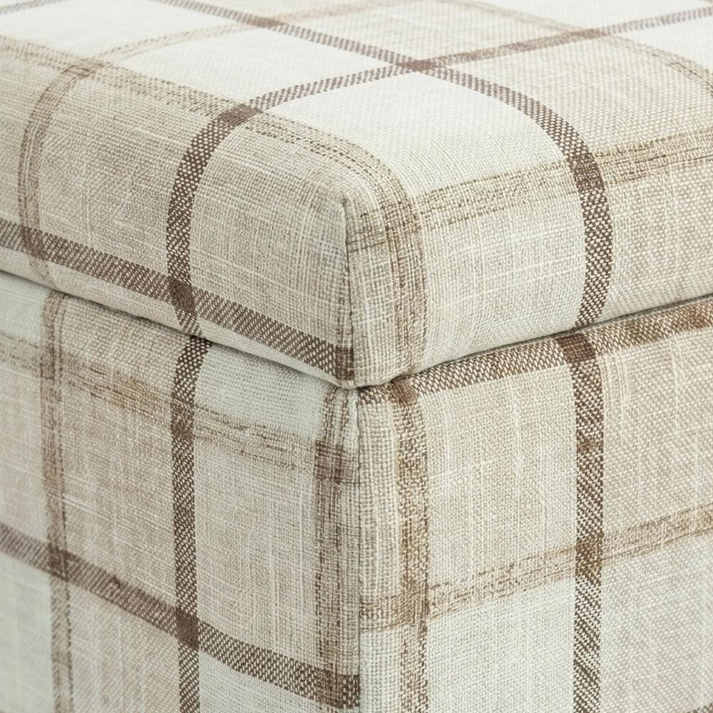 HOMCOM Linen Fabric Upholstered Footstool, Rectangular Storage Stool with Removable Top, Padded Seat and Hidden Space Additional View 10