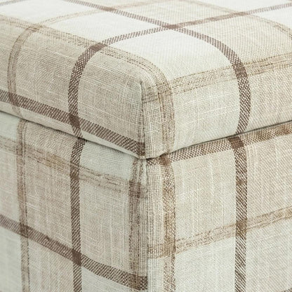 HOMCOM Linen Fabric Upholstered Footstool, Rectangular Storage Stool with Removable Top, Padded Seat and Hidden Space Additional View 10