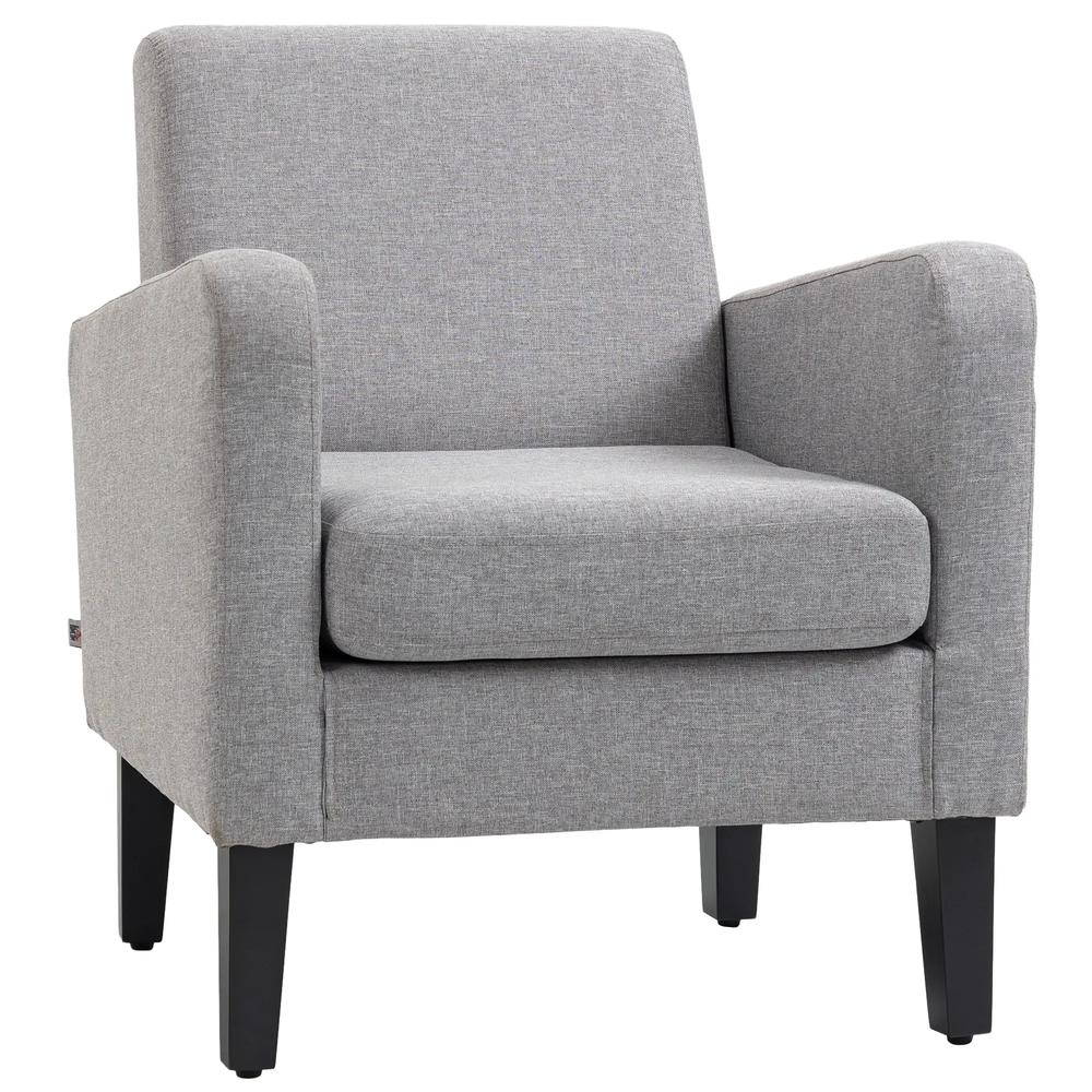 HOMCOM Linen-Look Boxy Armchair Additional View 12